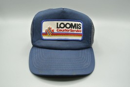 Loomis Courier Service Trucker Hat Mesh Snapback Size-A-Just OS VTG Blue - £18.82 GBP