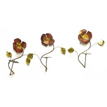 Vintage 3 Metal Hand-Crafted Flowers Candle Holder Wall Hanging Copper T... - £19.68 GBP