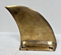 Older Solid Brass Handmade Shark Fin 6 3/8 x 3 5/8 x 7 inch Almost 5 Pound - $64.35