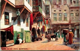 Vtg Postcard Tuck&#39;s Oilette Cairo Egypt In The Arab Quarters UNP Unused  - £6.26 GBP