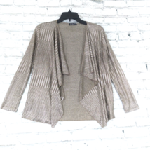 Cha Cha Vente Open Front Cardigan Womens Petite Small Silver Gold Draped Shimmer - £16.43 GBP