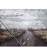 Traveler&#39;s Window View Landscape Road Art Watercolor Painting conceptual... - £66.45 GBP