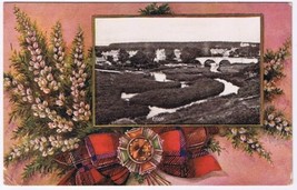 Postcard Ellon Scotland Heather Tartan Brooch - $3.66