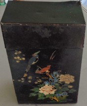 Antique Tole Painted Decorative Box - Beautiful - Floral Tole Painted Design - £23.44 GBP
