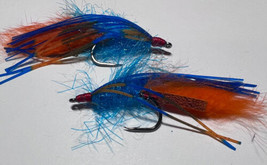 *2023* Salmon/Steelhead , Orange -Blue Flash, Size 1/0, Sold Per 6 - £6.88 GBP