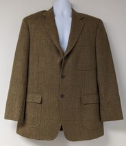 Allen Edmonds Men’s Sport Coat Blazer Brown Tweed Wool Herringbone 42 R VTG - £67.74 GBP