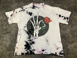 Vintage T Shirt Mens Large Tie Dye RIP Drip Bear Skeleton Rose Bailey Ap... - $18.69