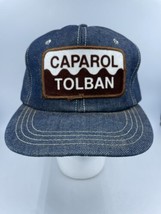 Vtg Crowell Denim Trucker Hat Caparol Tolban Patch Cap Snapback Wst Texas Cotton - £51.74 GBP