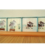 Vintage Hand-painted Sandpipers at the Beach Square Ceramic Salad Desser... - $21.74 CAD