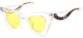 Customize Women Cateye Clear Candy Curve Handle Sunglass - £21.55 GBP