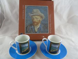 Vincent Van Gogh Self-portrait Series bridge in the rain espresso cup an... - $41.46