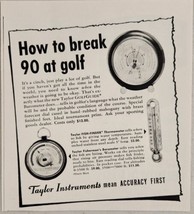1955 Print Ad Taylor Instruments Golf Guide Barometer &amp; Fish-Finder Ther... - $12.58