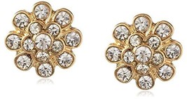 Nuevos Aretes De Stud De Cristal De Circonita Cubica Floral Chapados En ... - $130.58 MXN