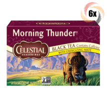 6x Boxes Celestial Seasonings Morning Thunder Black Tea | 20 Bags Each | 1.4oz - £27.96 GBP