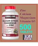Calcium Citrate Magnesium &amp; Zinc w/ Vitamin D3, 500 Tablets, Kirkland Si... - $26.88
