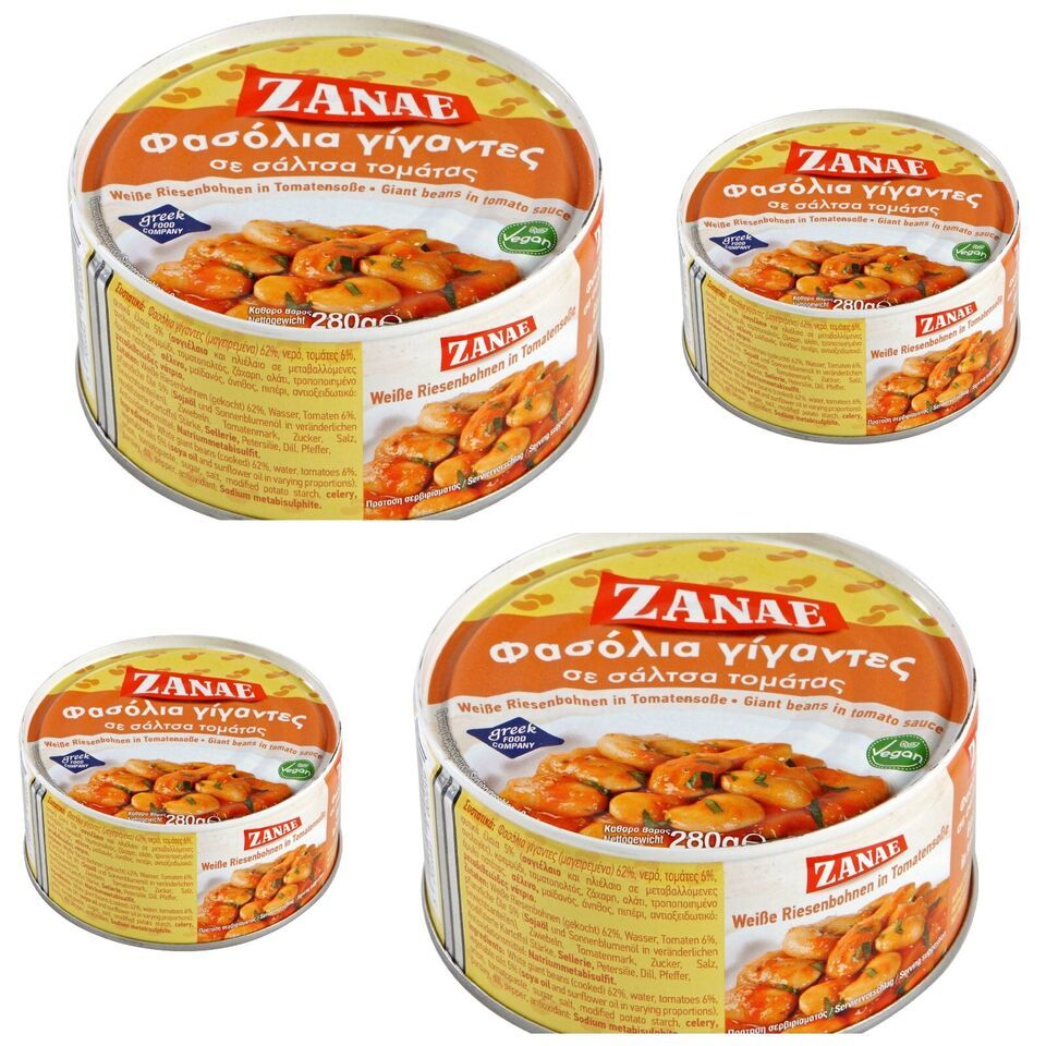 4 Pack Greek Fasolia Gigantes Tomato Sause Giant Beans - $73.80