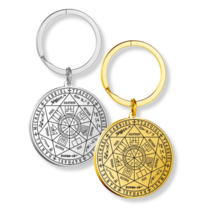 Sigil Of The Seven Archangels Keyring • Solomon Seal Kabbalah Amulet Pendant Key - £13.83 GBP