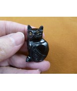 (Y-CAT-213) little BLACK ONYX KITTY baby kitten CAT stone figurine I Lov... - £9.53 GBP