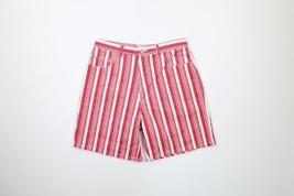 Vinage 90s Streetwear Womens 13 Distressed Candy Cane Striped Denim Jean Shorts - £34.77 GBP