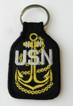 Usn Us Navy Petty Officer Anchor Embroidered Key Ring 1.75 X 2.75 Inches - £4.40 GBP