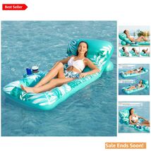 Ultimate Inflatable Lounger with Adjustable Backrest - 75" Large Float - $43.51
