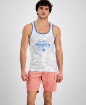 Sun + Stone Men&#39;s Surf Shop Regular-Fit Graphic Tank in Gentle Blue-Medium - £10.45 GBP