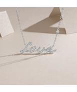 Elegant 925 Sterling Silver Full Moissanite &#39;Love&#39; Lettering Pendant Cho... - $1,834.22 MXN