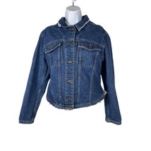 Jordache Jeans Womens Vintage 90s Jean Jacket Size Medium Blue Cotton Denim - £19.93 GBP