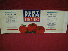 Vintage Kent Farm Tomatoes Advertising Paper label - $14.84