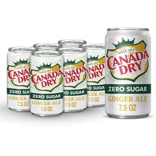 Primary image for Canada Dry Zero Sugar Ginger Ale Soda, 7.5 fl oz cans,12 pack