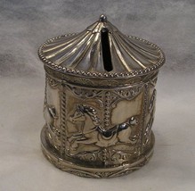 VINTAGE  SILVER PLATED MERRY-GO-ROUND W/EMBOSSED DESIGNS  4&quot; x 3&quot;&quot; - $9.90