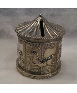 VINTAGE  SILVER PLATED MERRY-GO-ROUND W/EMBOSSED DESIGNS  4&quot; x 3&quot;&quot; - $9.90