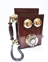 Téléphone antique en bois massif victorien beau mur de travail en laiton... - £95.65 GBP