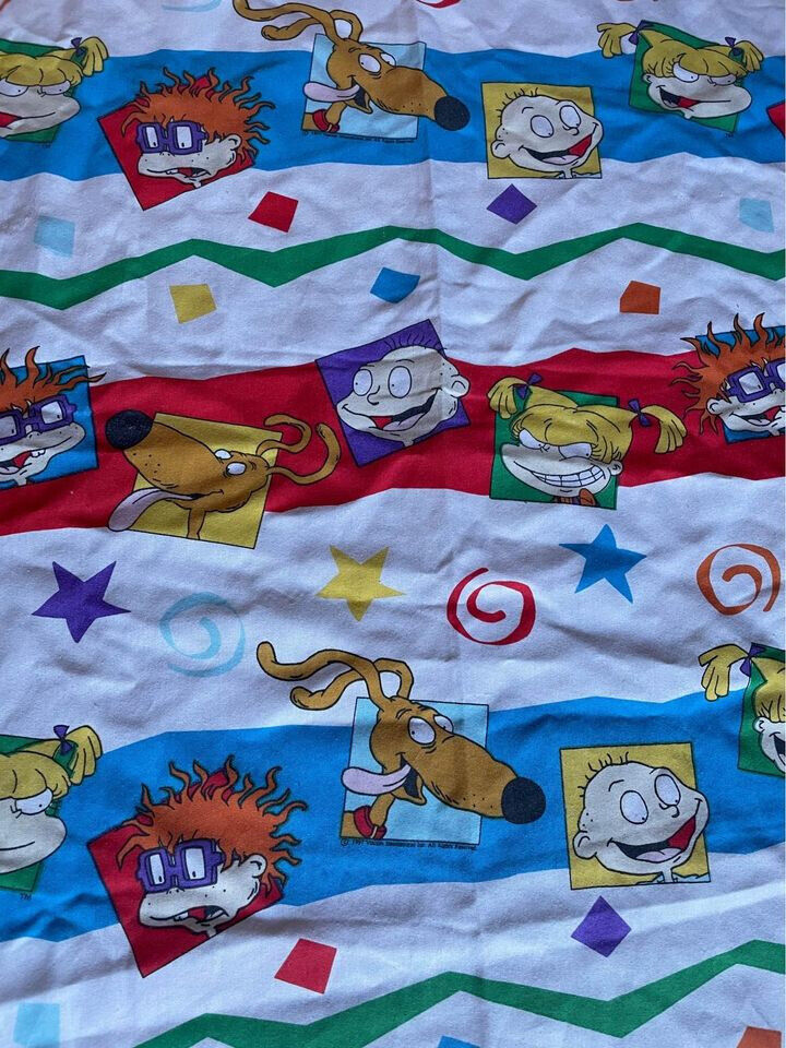 Vintage 1997 Nickelodeon Rugrats Twin Size Bed Flat Top Sheet - $19.99