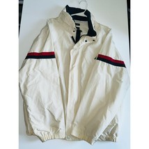 Vintage Nautica Sailing Jacket Men XL White Cotton Blend Full Zip Long Sleeve - £27.31 GBP