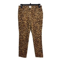 Chicos Womens Pants Adult Size 0.5=6 Brown Cheetah Corduroy Embellished ... - $21.39