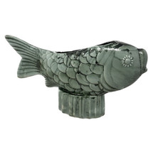 Royal Hickman Fish Planter Vase VTG Large Green Koi California Pottery 16”W - £177.69 GBP