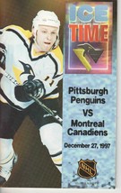 Dec 27 1997 Montreal Canadiens Pittsburgh Penguins Program Darius Kaspar... - $14.84