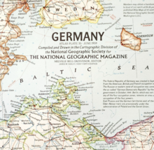 1959 Germany Map National Geographic Vintage Europe Denmark 24.75 x 19&quot; ... - $556.20 MXN
