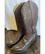 Vintage Justin Boots Mens Size 7.5D Brown Leather Western Cowboy Made USA - €49,83 EUR