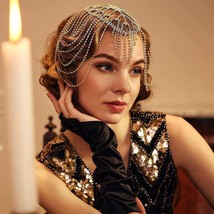 Exquisite Forehead Tassel Headpiece Bride Head Chain Luxury Rhinestone Flapper C - £26.36 GBP