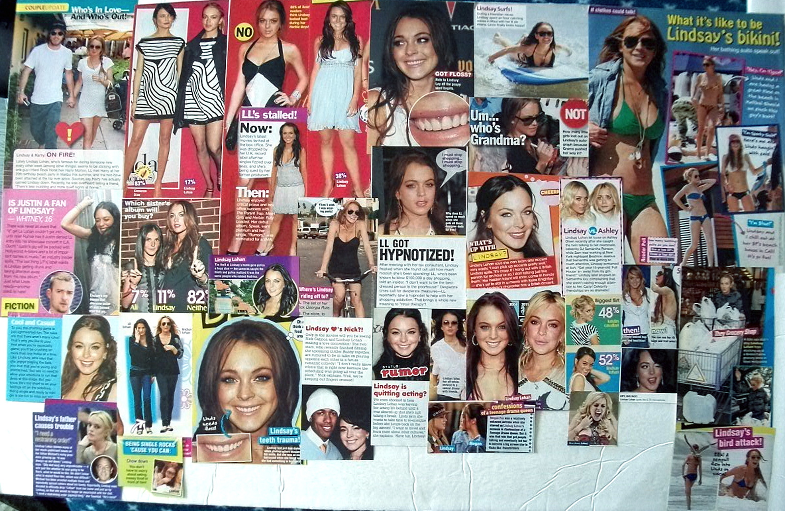 LINDSAY LOHAN ~ Thirty (30) Color CLIPPINGS, Articles from 2005-2011 - $7.52
