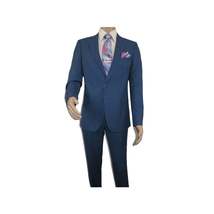 Men Suit BERLUSCONI Turkey 100% Soft Italian Wool Super 180's 2pc #Ber31 Blue image 3