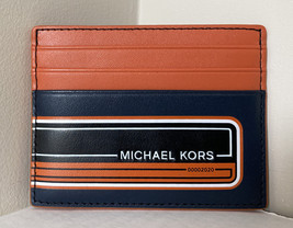 New Michael Kors Kent Tall card case Navy / Tangerine - $31.25