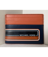 New Michael Kors Kent Tall card case Navy / Tangerine - €26,03 EUR