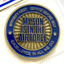 My Son Is In The Air Force Full Color Enamel Challenge Coin &amp; Plastic Ca... - $19.95