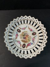 Vintage Courting Couple Reticulated Lace Germany Plate 4 7/8&quot; Bavaria - $22.00