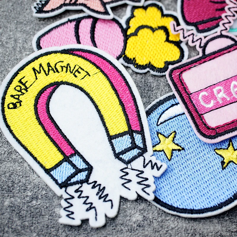 Play Pink Cartoon Patches Embroidery Applique Clothes Sewing Supplies Decorative - £23.10 GBP