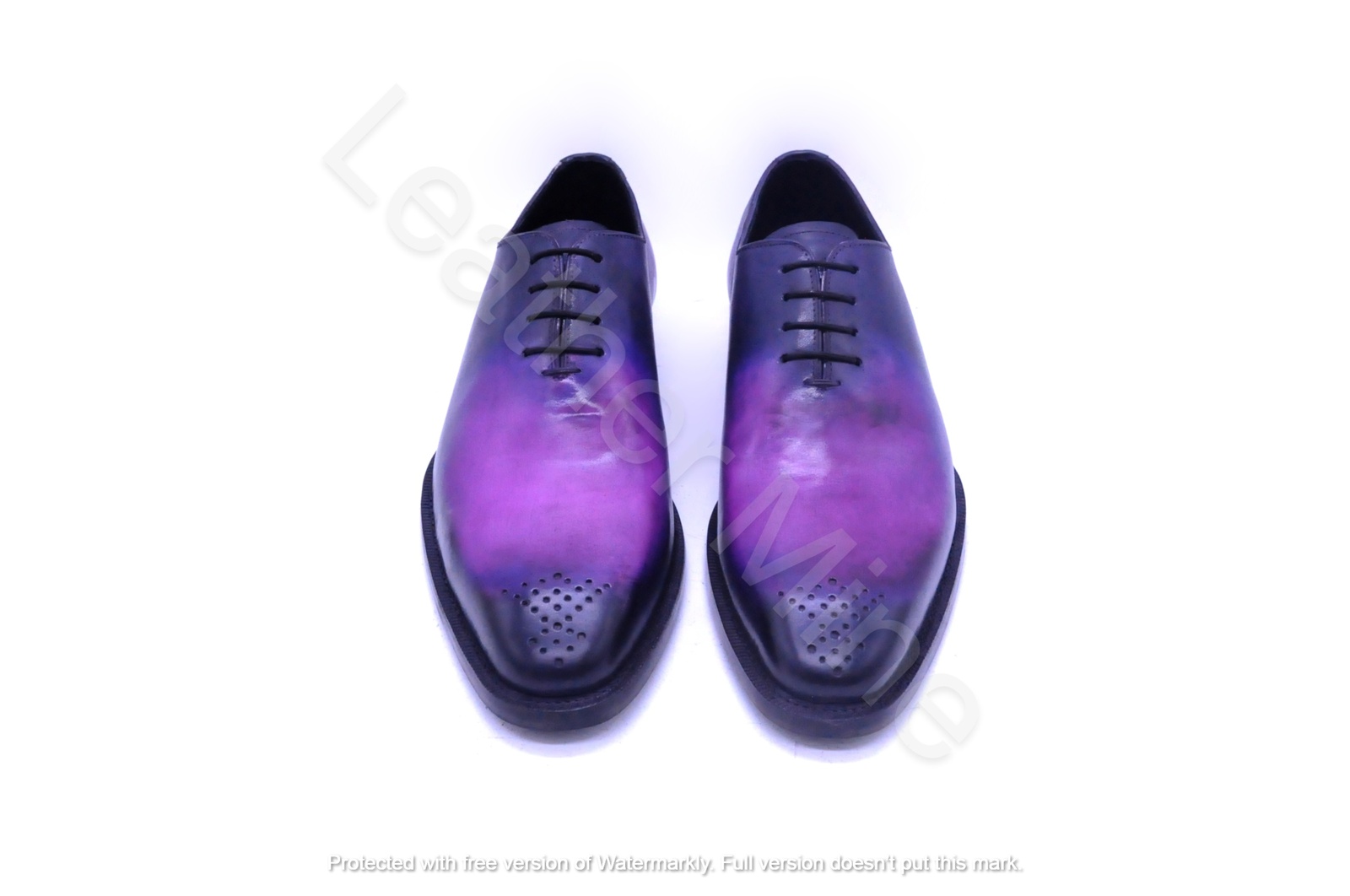 Handmade Men's Purple Patina Leather Oxfords Shoes, Custom Made Formal Shoes