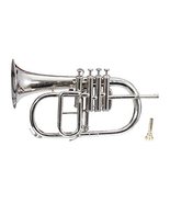  BRAND NEW NICKEL PLATED Bb FLAT 4 VALVE FLUGEL HORN +FREE HARD CASE+MOUTHIPICE  - $174.00